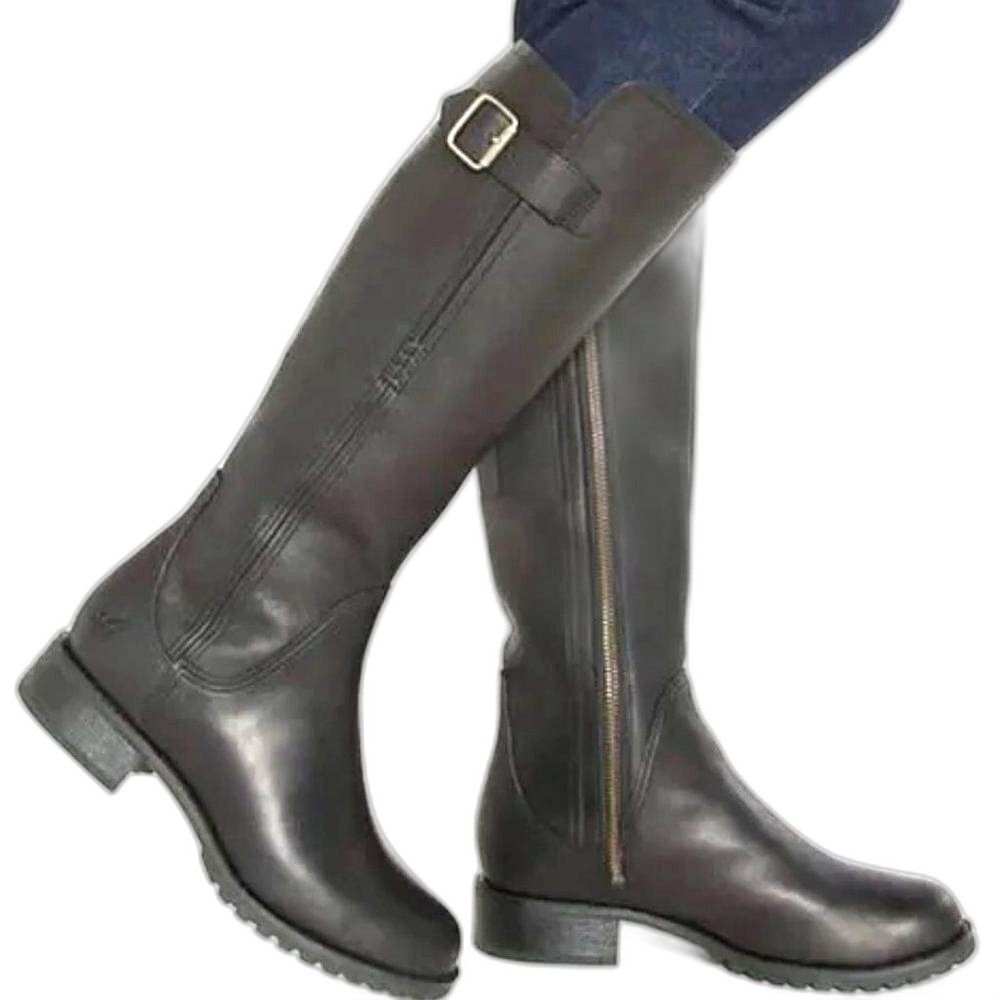 Timberland Banfield Tall All Fit Black Leather Waterproof Riding Boots Sz 7.5